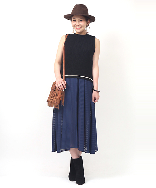 mystic（ミスティック）の「【mystic】片畦タンク（ニット/セーター・レディース・キャメル/オフホワイト/ブラック・ﾌﾘ-）」の11枚目の写真