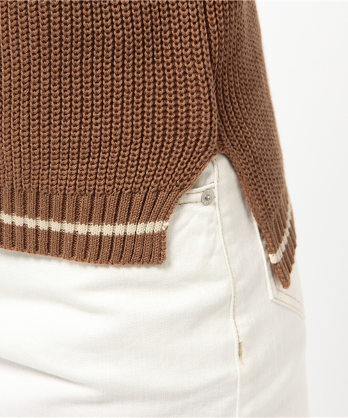 mystic（ミスティック）の「【mystic】片畦タンク（ニット/セーター・レディース・キャメル/オフホワイト/ブラック・ﾌﾘ-）」の8枚目の写真