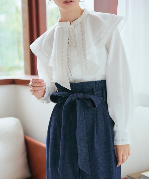 RUIRUE BOUTIQUE（ルイルエブティック）の「ワイドレッグパンツ（デニムパンツ・レディース・ブルー/ネイビー・マルチサイズ）」の16枚目の写真