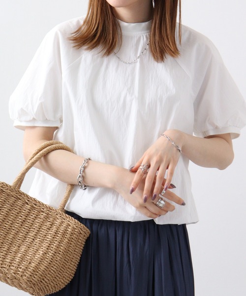 A.N.L（エーエヌエル　レーベル）の「A.N.L ｼｮｰﾄﾊﾟﾌﾌﾞﾗｳｽ（Tシャツ/カットソー・レディース・ブラック/オフホワイト/ライム・38）」の2枚目の写真