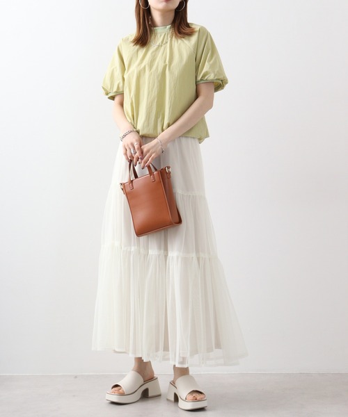 A.N.L（エーエヌエル　レーベル）の「A.N.L ｼｮｰﾄﾊﾟﾌﾌﾞﾗｳｽ（Tシャツ/カットソー・レディース・ブラック/オフホワイト/ライム・38）」の11枚目の写真