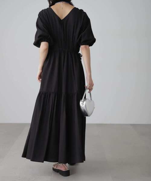 FREE'S MART（フリーズマート）の「[低身長サイズ/Sシリーズ]前後2WAYウエストドロストギャザーワンピース（ワンピース・レディース・ブラック/ホワイト/レッド・SMALL/MEDIUM/X-SMALL）」の9枚目の写真