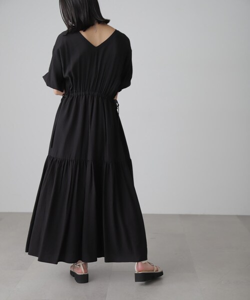 FREE'S MART（フリーズマート）の「[低身長サイズ/Sシリーズ]前後2WAYウエストドロストギャザーワンピース（ワンピース・レディース・ブラック/ホワイト/レッド・SMALL/MEDIUM/X-SMALL）」の10枚目の写真