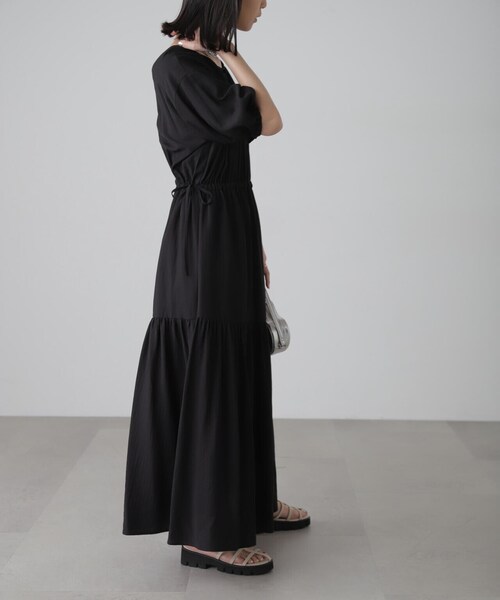 FREE'S MART（フリーズマート）の「[低身長サイズ/Sシリーズ]前後2WAYウエストドロストギャザーワンピース（ワンピース・レディース・ブラック/ホワイト/レッド・SMALL/MEDIUM/X-SMALL）」の11枚目の写真