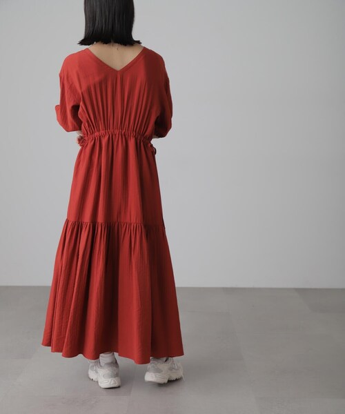 FREE'S MART（フリーズマート）の「[低身長サイズ/Sシリーズ]前後2WAYウエストドロストギャザーワンピース（ワンピース・レディース・ブラック/ホワイト/レッド・SMALL/MEDIUM/X-SMALL）」の18枚目の写真