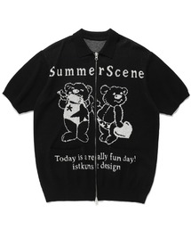 ISTKUNST（イストクンスト）の「A'GEM/9 × .kom 『ISTKUNST/イストクンスト』 FUN DAY HALF KNIT/ファンデイ ハーフニット（ニット/セーター）」