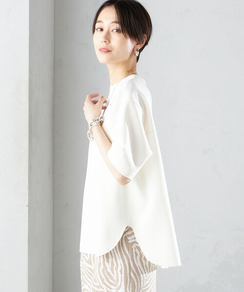 SHIPS(シップス)の「〈手洗い可能〉ジョーゼット ショート スリーブ プルオーバー ◇(Tシャツ/カットソー・レディース・オフホワイト/ブラック/ベージュ系・ONE SIZE)」の19枚目の写真