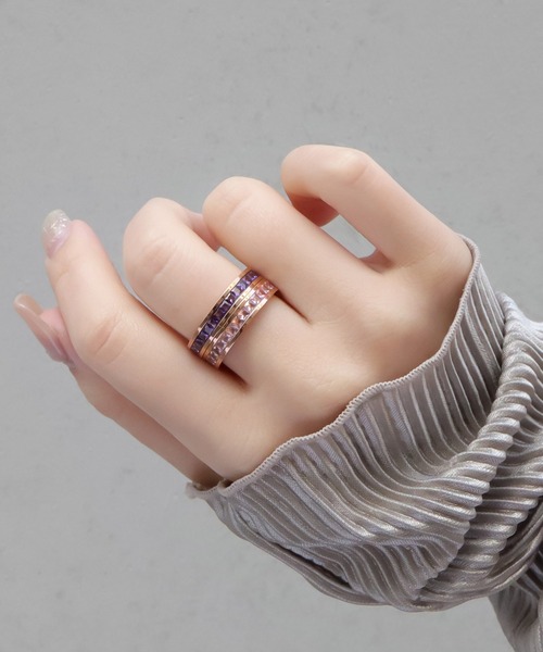 blackdia ocean(ブラックダイヤオーシャン)の「blackdia ocean ジルコニアカラーリング(リング・レディース・ピンク/レッド/ブラック/パープル・11号/9号/13号/16号/18号)」の10枚目の写真