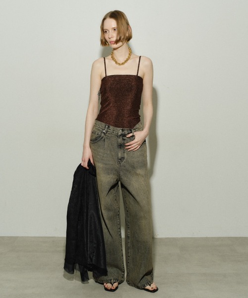 2way glitter camisole / カップ付き2wayグリッターキャミソール