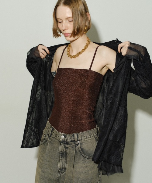 2way glitter camisole / カップ付き2wayグリッターキャミソール