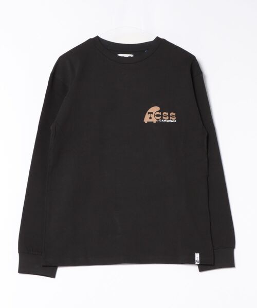 TCSS(ティーシーエスエス)の「DESIGN TEE/Critical Slide(クリティカルスライド)TCSSワンポイントサーフモチーフプリントクルーネックロングTシャツ(Tシャツ/カットソー・メンズ・ネイビー/ブラック・SMALL/MEDIUM)」の2枚目の写真