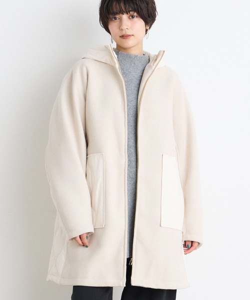 INED CLARO（イネドクラロ）の「ウール×ピュアダウンコート（ダウンジャケット/コート・レディース・グレー/ベージュ・フリー）」の2枚目の写真