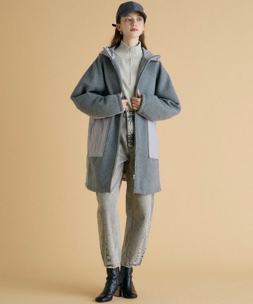 INED CLARO（イネドクラロ）の「ウール×ピュアダウンコート（ダウンジャケット/コート・レディース・グレー/ベージュ・フリー）」の6枚目の写真