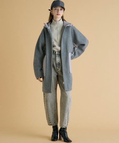 INED CLARO（イネドクラロ）の「ウール×ピュアダウンコート（ダウンジャケット/コート・レディース・グレー/ベージュ・フリー）」の7枚目の写真