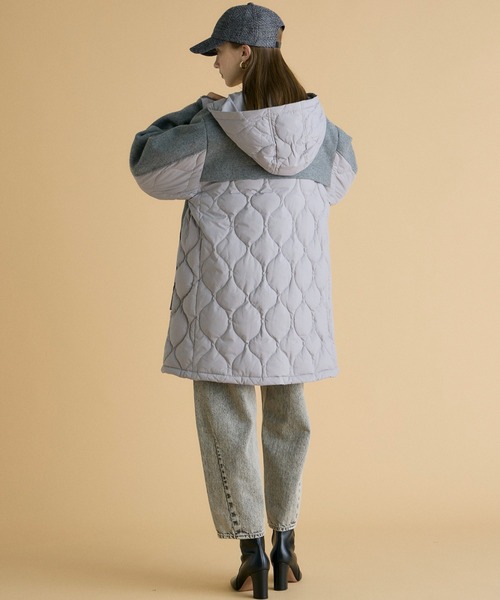 INED CLARO（イネドクラロ）の「ウール×ピュアダウンコート（ダウンジャケット/コート・レディース・グレー/ベージュ・フリー）」の9枚目の写真