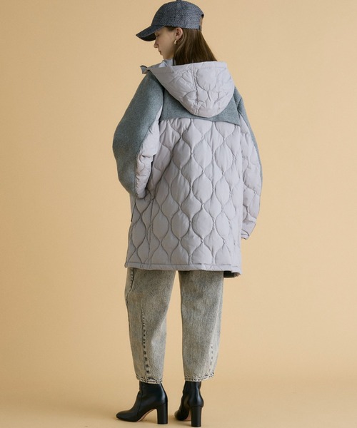 INED CLARO（イネドクラロ）の「ウール×ピュアダウンコート（ダウンジャケット/コート・レディース・グレー/ベージュ・フリー）」の10枚目の写真