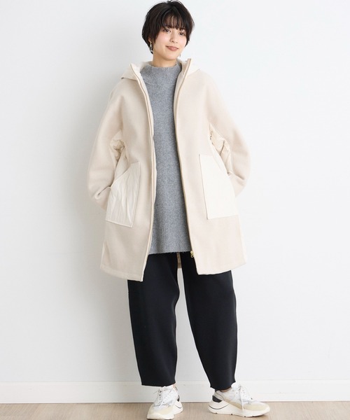 INED CLARO（イネドクラロ）の「ウール×ピュアダウンコート（ダウンジャケット/コート・レディース・グレー/ベージュ・フリー）」の11枚目の写真