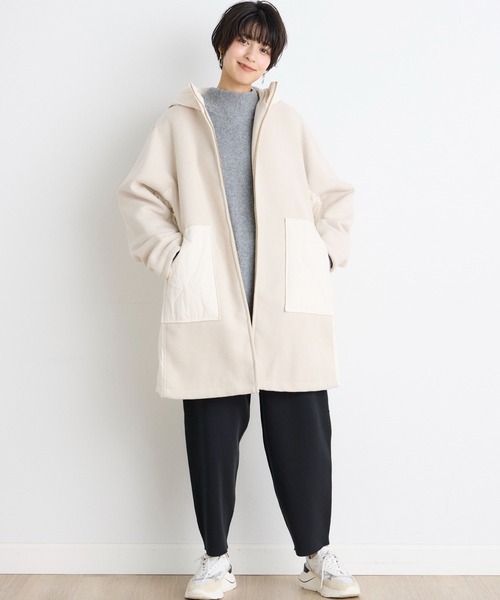 INED CLARO（イネドクラロ）の「ウール×ピュアダウンコート（ダウンジャケット/コート・レディース・グレー/ベージュ・フリー）」の12枚目の写真