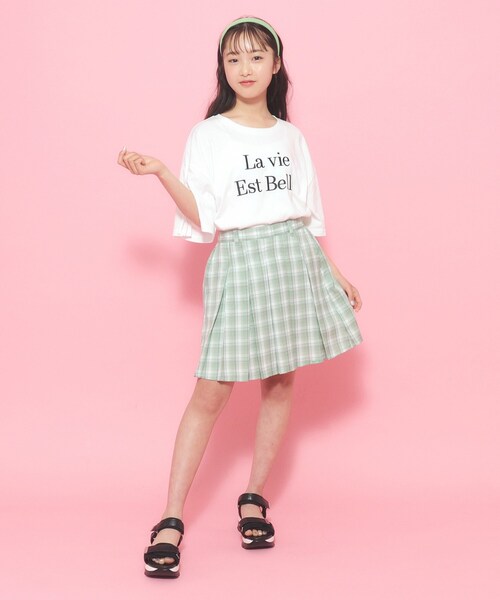 PINK-latte（ピンクラテ）の「◆【130cmあり】さらっと軽いプリーツスカート（スカート・キッズ・ブラック系1/グリーン系その他3/サンドベージュ/ブラック・13/14/15 /16）」の18枚目の写真