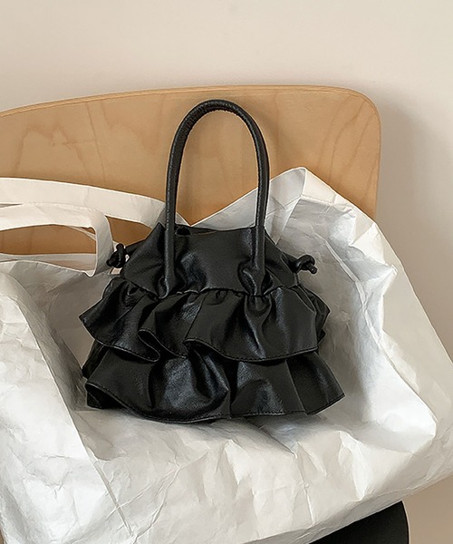 cream creme(クリームクレーム)の「シャーリングトートバッグ(トートバッグ・レディース・ブラック/シルバー/ホワイト・FREE)」の4枚目の写真