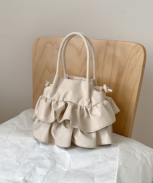 cream creme(クリームクレーム)の「シャーリングトートバッグ(トートバッグ・レディース・ブラック/シルバー/ホワイト・FREE)」の6枚目の写真