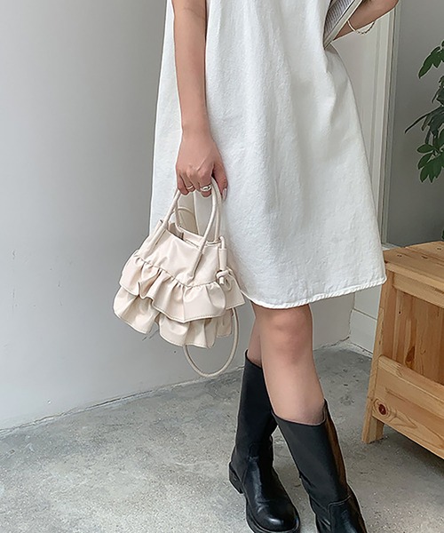 cream creme(クリームクレーム)の「シャーリングトートバッグ(トートバッグ・レディース・ブラック/シルバー/ホワイト・FREE)」の10枚目の写真