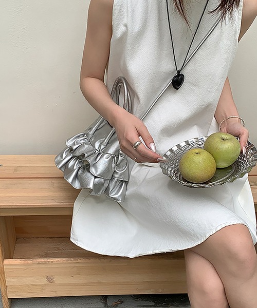 cream creme(クリームクレーム)の「シャーリングトートバッグ(トートバッグ・レディース・ブラック/シルバー/ホワイト・FREE)」の13枚目の写真