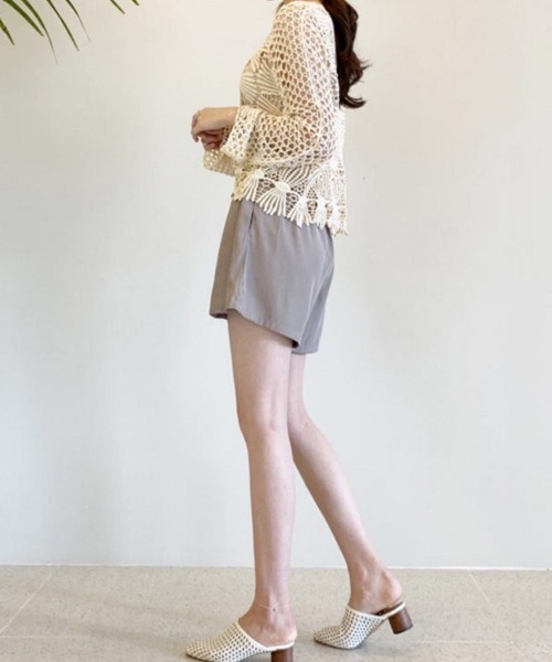 Miniministore(ミニミニストア)の「かぎ編みサマーニット 透かし編みトップス(シャツ/ブラウス・レディース・ベージュ/ホワイト・FREE)」の6枚目の写真