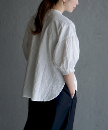 apartment department | コットン混ラミーリネン シャーリングスリーブブラウス(シャツ/ブラウス)