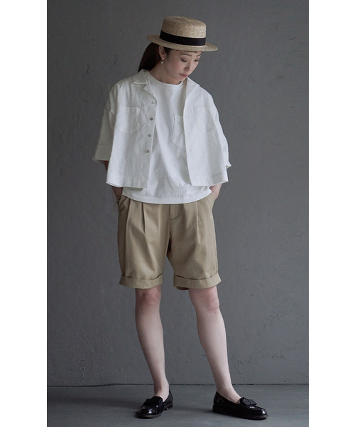 apartment department（アパートメントデパートメント）の「コットン混ラミーリネン シャーリングスリーブブラウス（シャツ/ブラウス・レディース・オフホワイト/ブラック・フリー）」の15枚目の写真