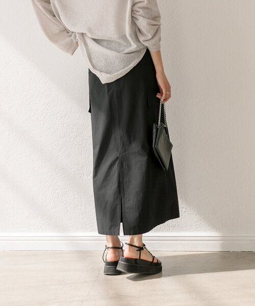 RIVE DROITE(リヴドロワ)の「ドロストカーゴロングスカート(スカート・レディース・ライトベージュ/カーキ/ブラック・38/36)」の21枚目の写真