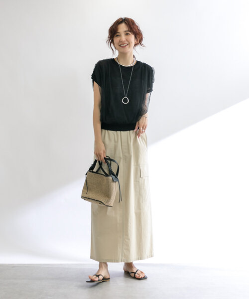 RIVE DROITE(リヴドロワ)の「ドロストカーゴロングスカート(スカート・レディース・ライトベージュ/カーキ/ブラック・38/36)」の19枚目の写真