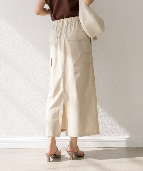 RIVE DROITE(リヴドロワ)の「ドロストカーゴロングスカート(スカート・レディース・ライトベージュ/カーキ/ブラック・38/36)」の7枚目の写真