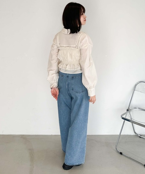 archives（アルシーヴ）の「シアーストライプシャツ×ビスチェ（シャツ/ブラウス・レディース・アイボリー/ブラック/ブルー/グリーン・MEDIUM）」の22枚目の写真