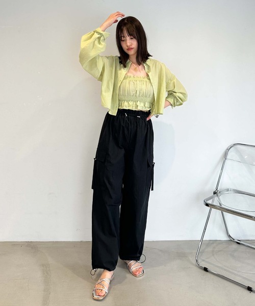 archives（アルシーヴ）の「シアーストライプシャツ×ビスチェ（シャツ/ブラウス・レディース・アイボリー/ブラック/ブルー/グリーン・MEDIUM）」の9枚目の写真