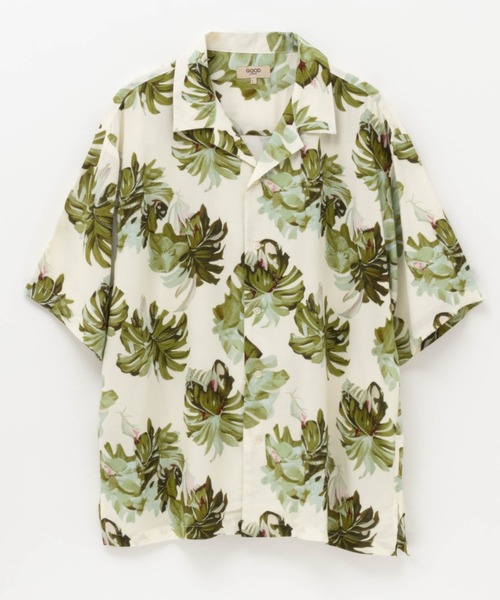 Mac-House（マックハウス）の「RAYON ALOHA SHIRT レーヨンアロハシャツ（シャツ/ブラウス・メンズ・ネイビー/ベージュ/オフホワイト/ブラック・S/M/L/XL）」の2枚目の写真