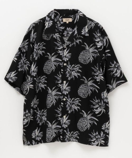 Mac-House（マックハウス）の「RAYON ALOHA SHIRT レーヨンアロハシャツ（シャツ/ブラウス・メンズ・ネイビー/ベージュ/オフホワイト/ブラック・S/M/L/XL）」の3枚目の写真