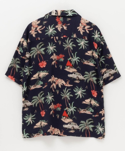 Mac-House（マックハウス）の「RAYON ALOHA SHIRT レーヨンアロハシャツ（シャツ/ブラウス・メンズ・ネイビー/ベージュ/オフホワイト/ブラック・S/M/L/XL）」の8枚目の写真