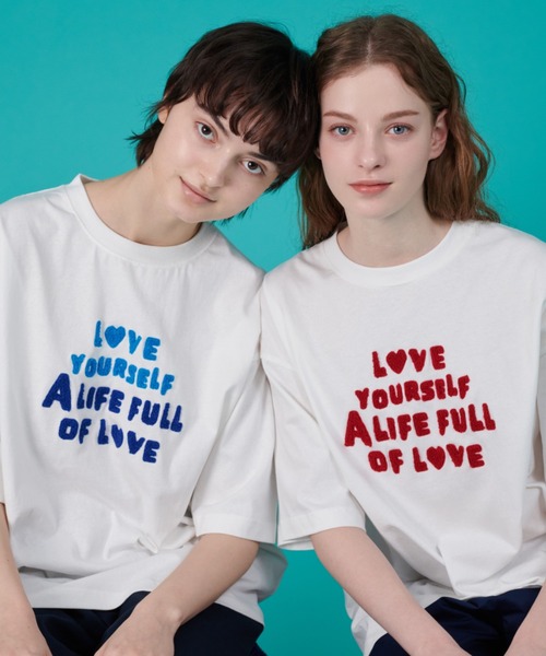 ONCILY（オンシェリー）の「EMBROIDERY LOGO T-SHIRT / 刺繍ロゴTシャツ（Tシャツ/カットソー・メンズ・レッド/ネイビー/ブルー/ネイビー系2/オフホワイト・SMALL/MEDIUM/LARGE）」の6枚目の写真