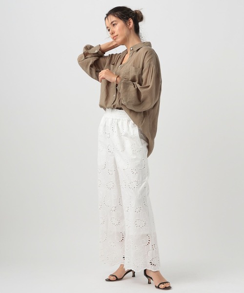 BAYFLOW（ベイフロー）の「[セットアップも可能]スカラップレースワイドパンツ（その他パンツ・レディース・カーキ/ブラック/オフホワイト・FREE）」の7枚目の写真