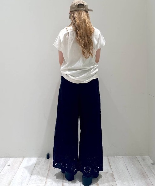 美品 デミルクスビームス 2,3万円 スカラップレースのワイドパンツ B507 美品 デミルクスビームス 2,3万円 スカラップレースのワイド