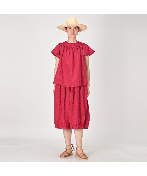 45R（フォーティファイブアール）の「インドリネンシャンブレーのブルマパンツ（その他パンツ・レディース・ピンク/ブラウン・MEDIUM/LARGE）」の8枚目の写真