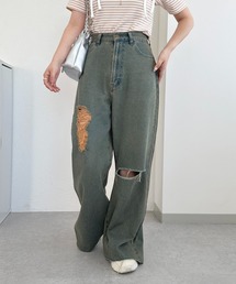 apres jour | オーバーダイハートポケットダメージパンツ【ZOZOTOWN限定アイテム】(デニムパンツ)