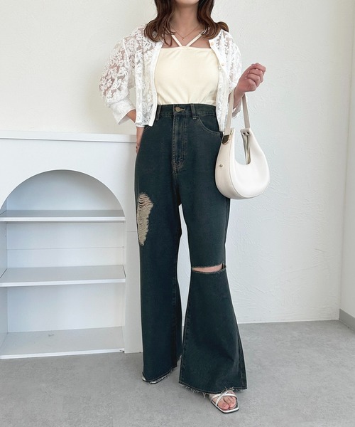 apres jour(アプレジュール)の「オーバーダイハートポケットダメージパンツ【ZOZOTOWN限定アイテム】(デニムパンツ・レディース・インディゴブルー/ダークインディゴブルー・SMALL/MEDIUM/X-LARGE)」の8枚目の写真