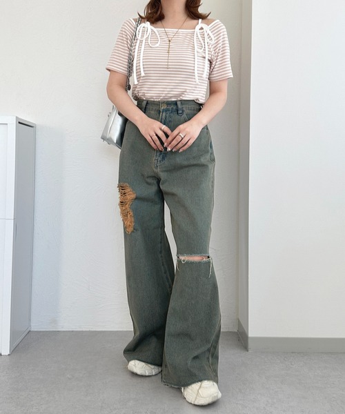 apres jour(アプレジュール)の「オーバーダイハートポケットダメージパンツ【ZOZOTOWN限定アイテム】(デニムパンツ・レディース・インディゴブルー/ダークインディゴブルー・SMALL/MEDIUM/X-LARGE)」の14枚目の写真