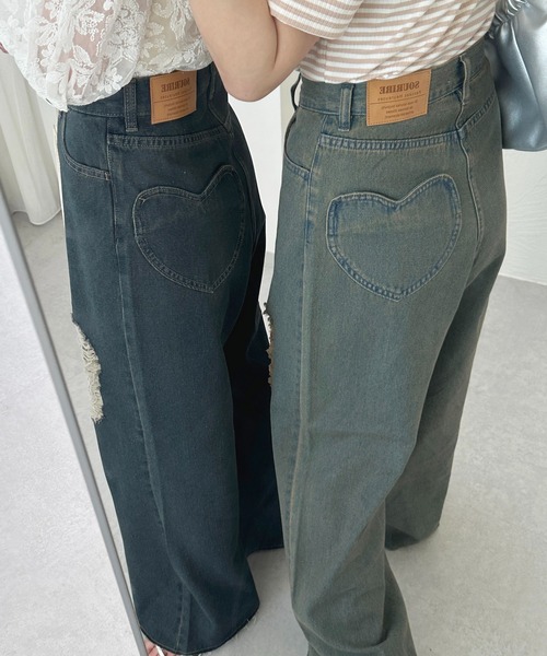 apres jour(アプレジュール)の「オーバーダイハートポケットダメージパンツ【ZOZOTOWN限定アイテム】(デニムパンツ・レディース・インディゴブルー/ダークインディゴブルー・SMALL/MEDIUM/X-LARGE)」の17枚目の写真