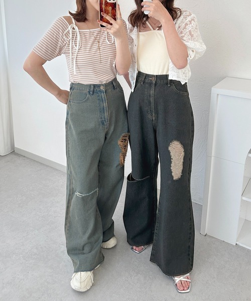 apres jour(アプレジュール)の「オーバーダイハートポケットダメージパンツ【ZOZOTOWN限定アイテム】(デニムパンツ・レディース・インディゴブルー/ダークインディゴブルー・SMALL/MEDIUM/X-LARGE)」の19枚目の写真