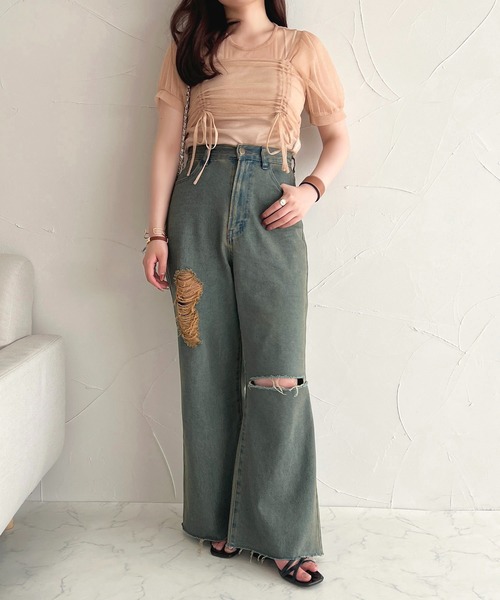 apres jour(アプレジュール)の「オーバーダイハートポケットダメージパンツ【ZOZOTOWN限定アイテム】(デニムパンツ・レディース・インディゴブルー/ダークインディゴブルー・SMALL/MEDIUM/X-LARGE)」の22枚目の写真