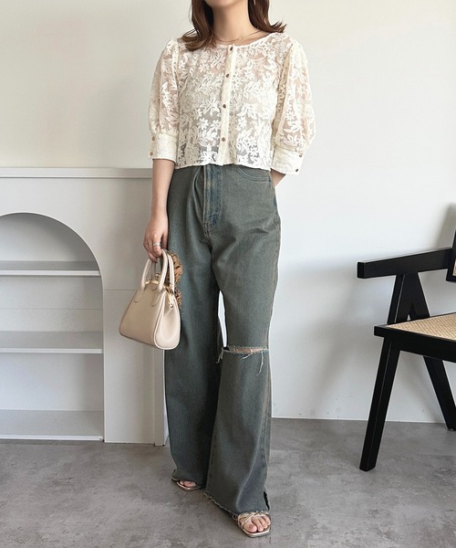 apres jour(アプレジュール)の「オーバーダイハートポケットダメージパンツ【ZOZOTOWN限定アイテム】(デニムパンツ・レディース・インディゴブルー/ダークインディゴブルー・SMALL/MEDIUM/X-LARGE)」の20枚目の写真