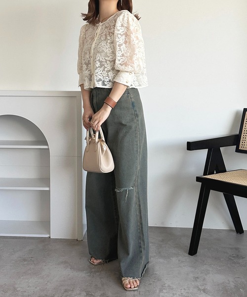 apres jour(アプレジュール)の「オーバーダイハートポケットダメージパンツ【ZOZOTOWN限定アイテム】(デニムパンツ・レディース・インディゴブルー/ダークインディゴブルー・SMALL/MEDIUM/X-LARGE)」の21枚目の写真